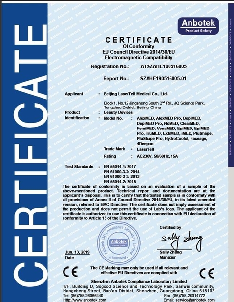 China Beijing LaserTell Medical Co., Ltd. Zertifizierungen